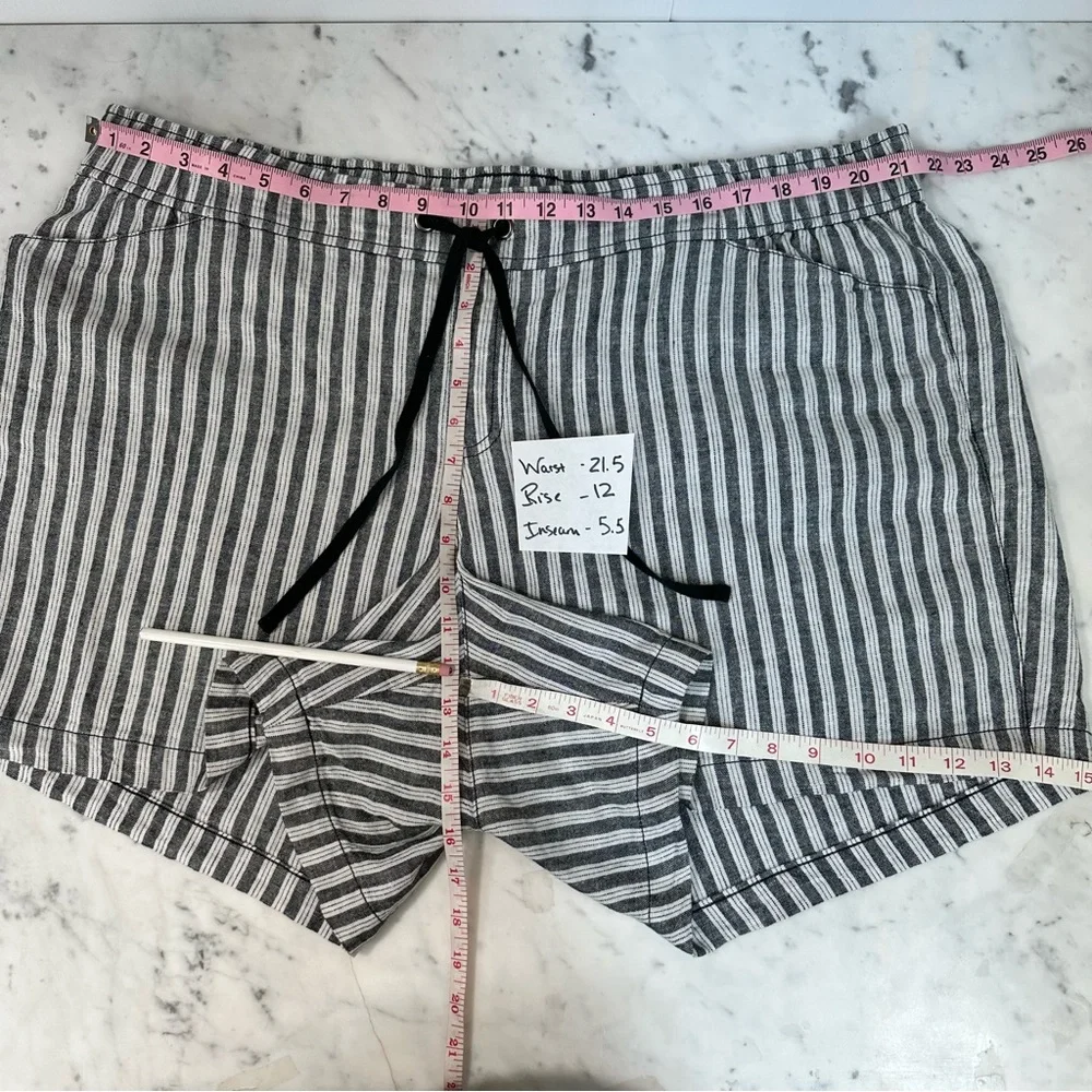 LANE BRYANT Shorts Linen Blend Stretch Waist Drawstring Plus Sz 20 - Picture 8 of 8